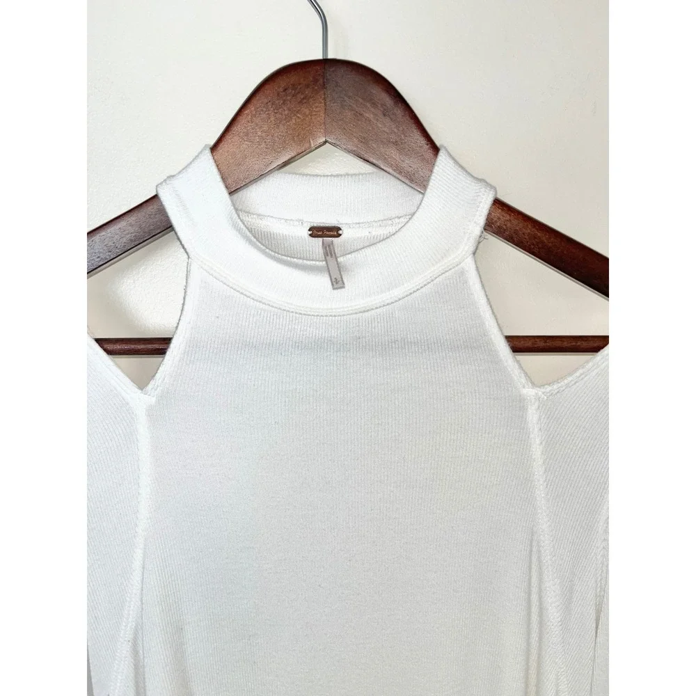 FREE PEOPLE Downtown Girl Cutout‎ Tunic Ivory Long Sleeve | Small